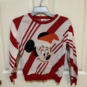 Disney Kids Red and White Striped Sweater